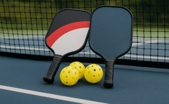 Pickelball rackets and balls