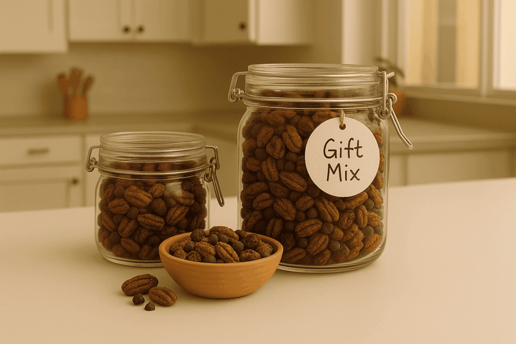 candied pecans gift jars