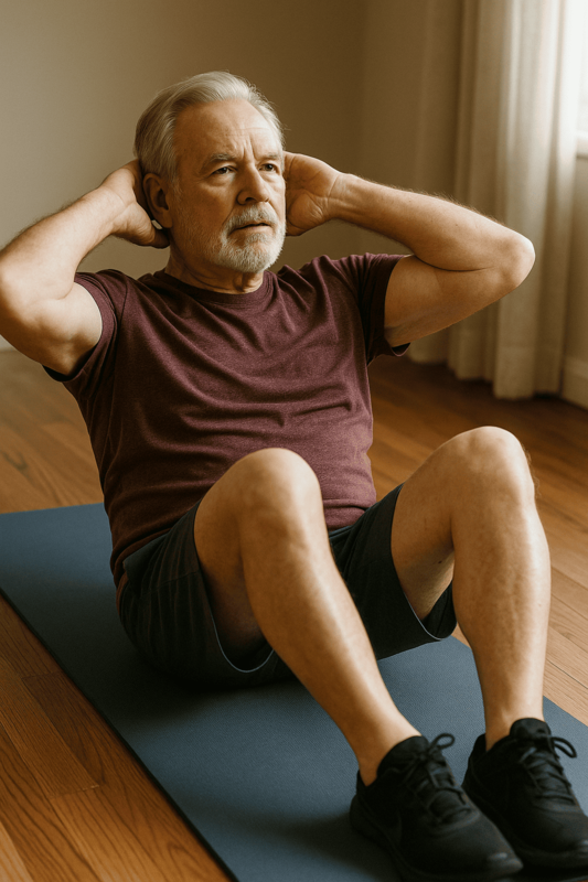 senior man doing ab workout