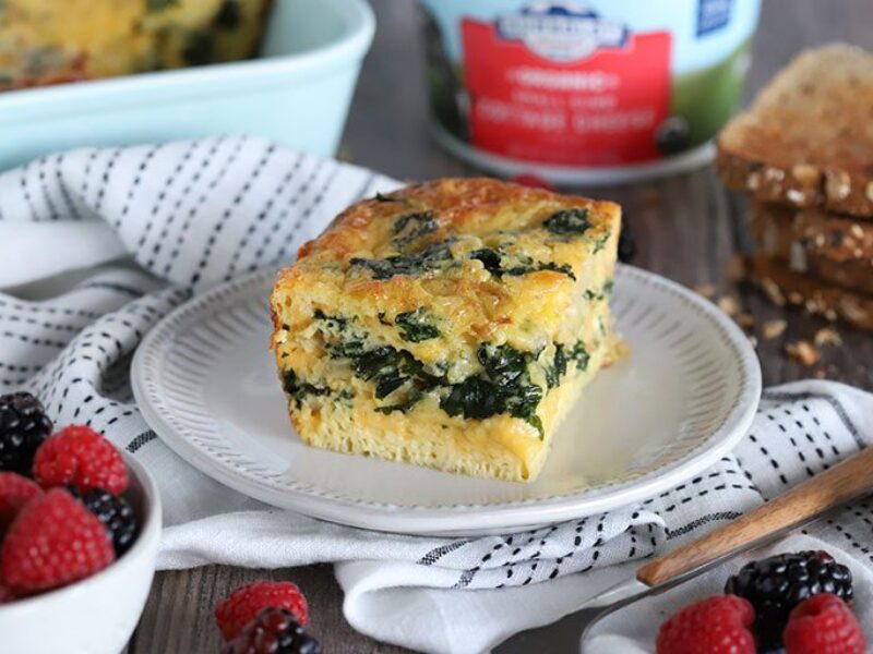 Cheesy Kale Egg Bake