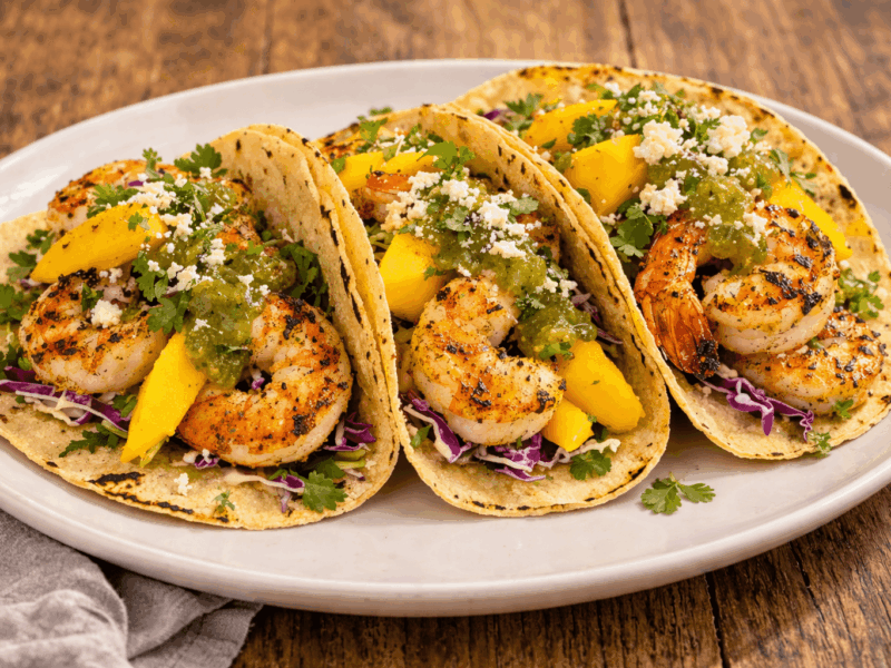Grilled Shrimp Tacos with Mango and Lime