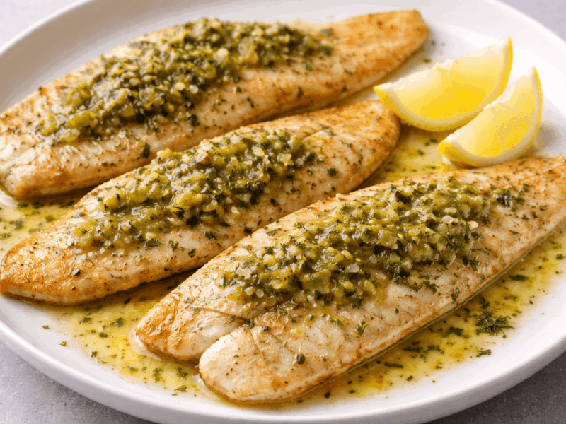 Pan-Seared Flounder with Dill Mustard Butter
