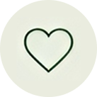 A simple black outline of a heart centered on a light gray or off-white circular background, reflecting the warmth and care found at About ZestYears, a lifestyle site for older adults.
